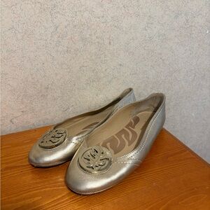 Tommy Bahama Athens Leaf Ballet Flats Slip On Gold Womens Size 8 Made In Brazil